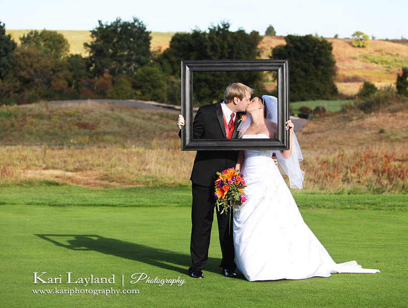 Bride and Groom with picture frame