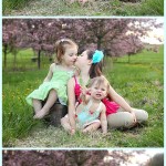 My 3 girls portrait in front of MN spring blossoms.