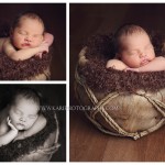 Newborn photos with unique basket taken in studio by Kari Layland in Cottage Grove Minnesota